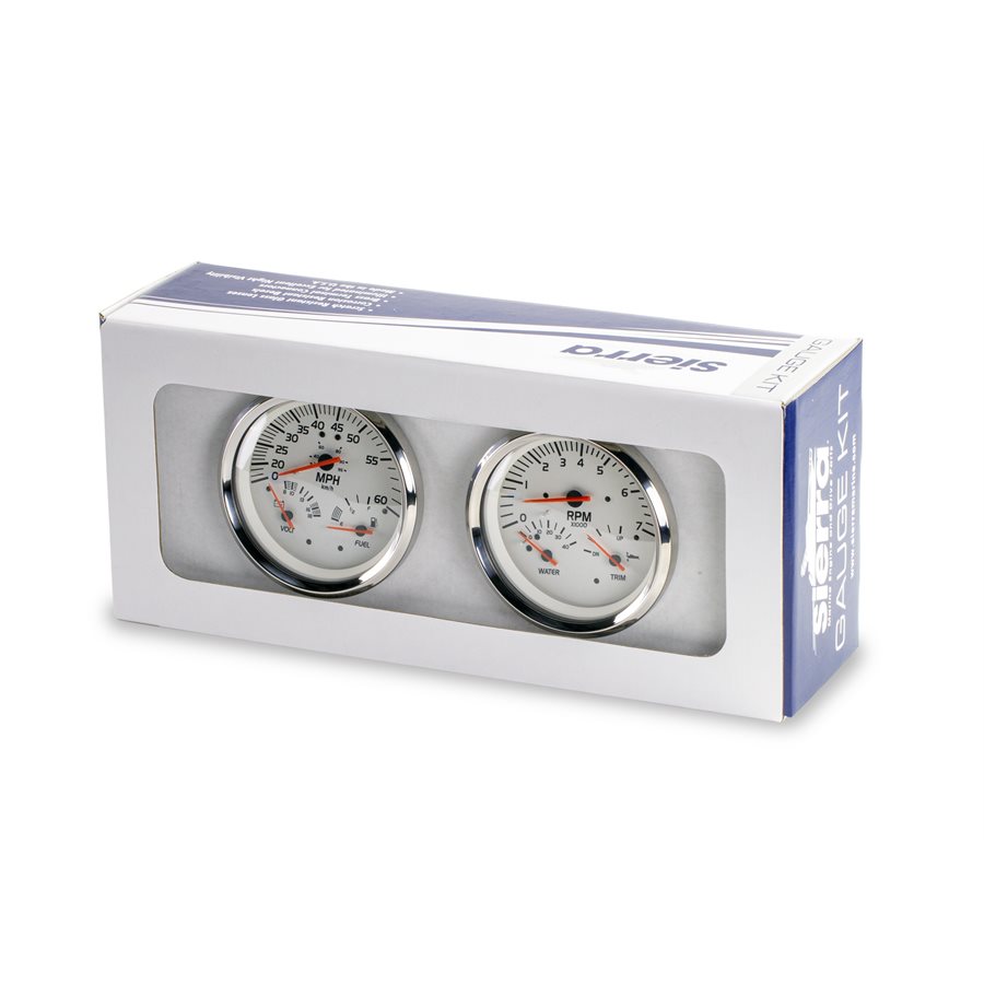 SIERRA 21010P WHITE SERIES 5" MULTIFUNCTION GAUGE KIT FITS EVINRUDE & SUZUKI OUTBOARDS