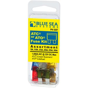BLUE SEA SYSTEMS 5287 STANDARD SIZE AUTOMOTIVE STYLE ASSORTED ATC OR ATO FUSE KIT